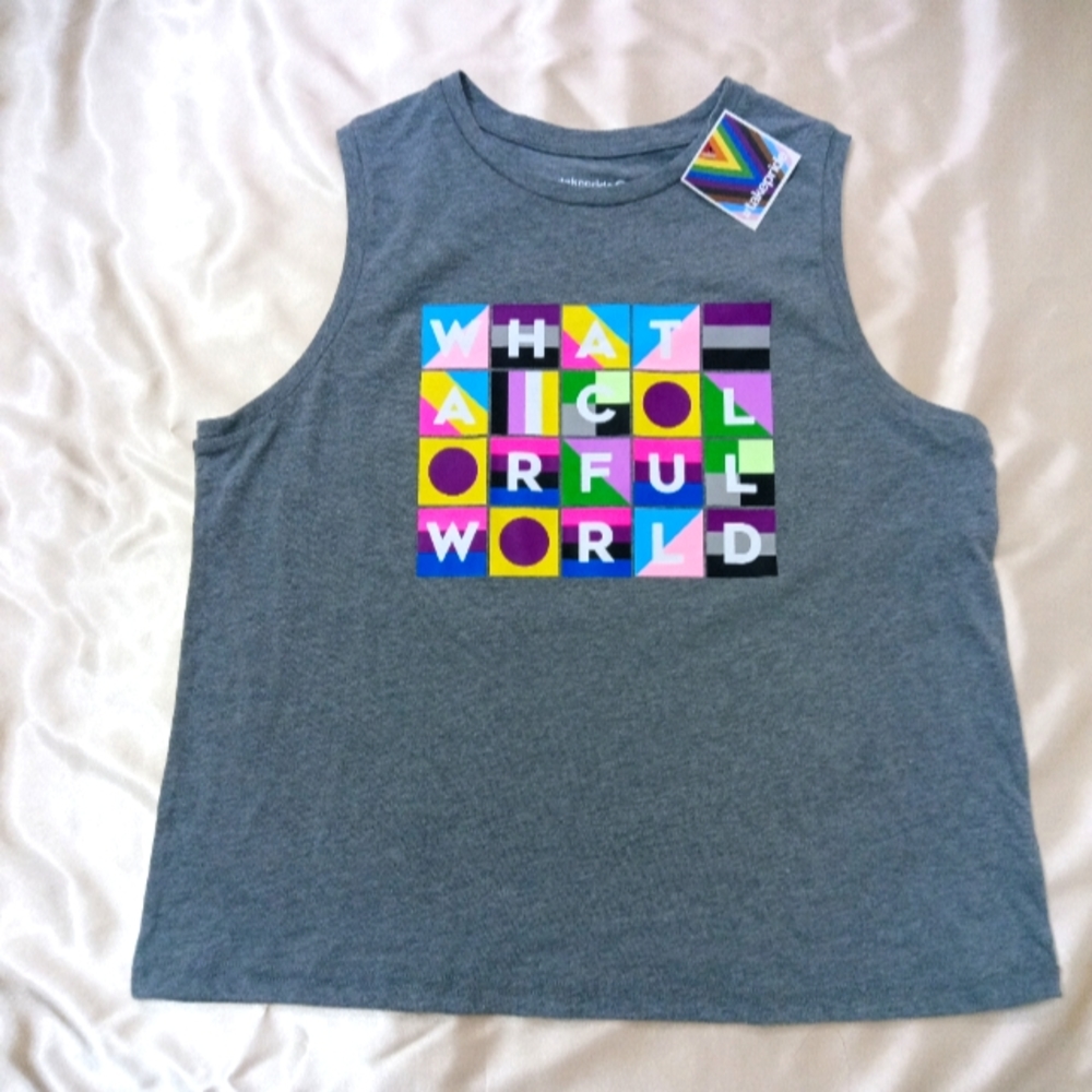 New Target pride tank top "what a colorful world" size M